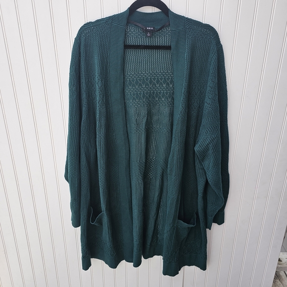 torrid Sweaters - Torrid Teal/Green Open-Front Sweater Cardigan Womens Plus Size 3